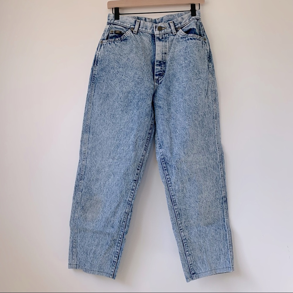 Vintage 80’s Lee acid wash capris 28”